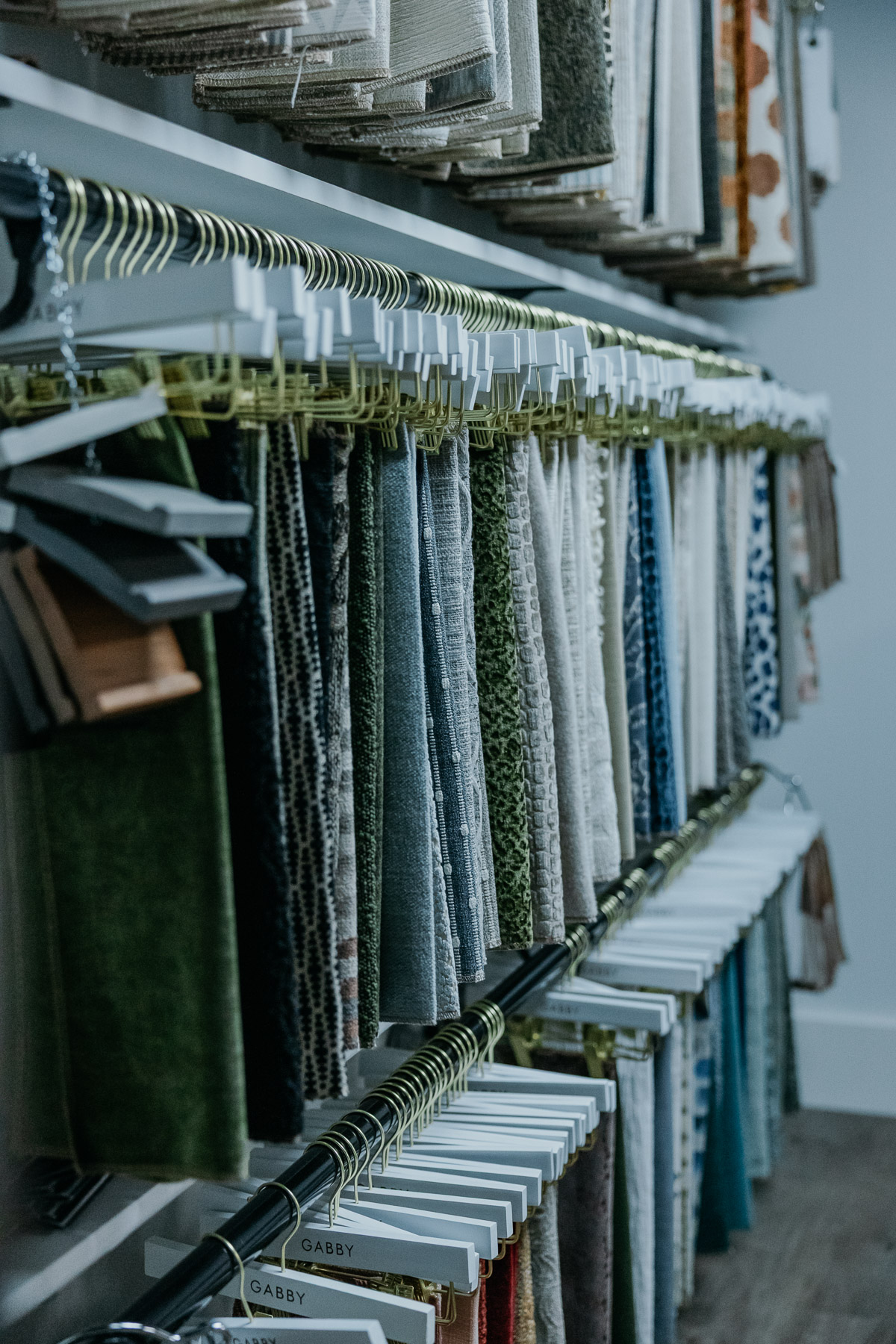 Fabric and material selections at the Mac & Morgan design center, Seneca SC